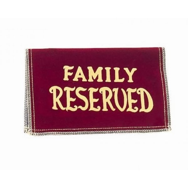 Afs Velvet Reserved Seat Signs - Reserved Family (Pack of 10) 5711102